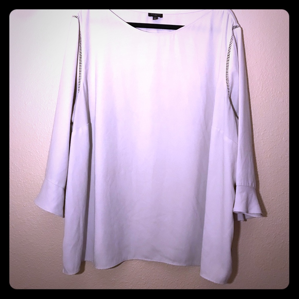 Talbots Plus Size Light Gray Dressy Blouse 3x